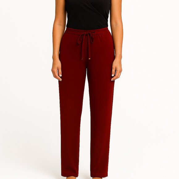 NYCC Burgundy Womens Tie Waist Pants NWT Size 18 - Picture 1 of 6